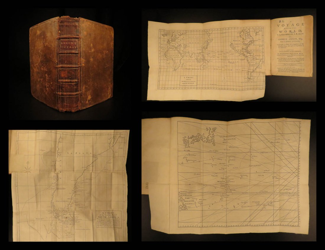1762 George Anson VOYAGE Round the World MAPS Spain (1 of 10)