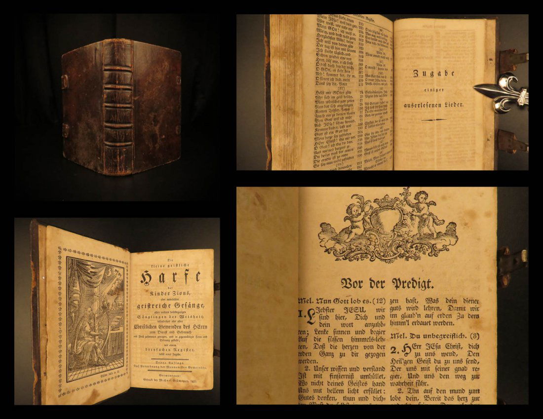1820 German Bible Prayer Songs Philadelphia Music Hymns (1 of 10)