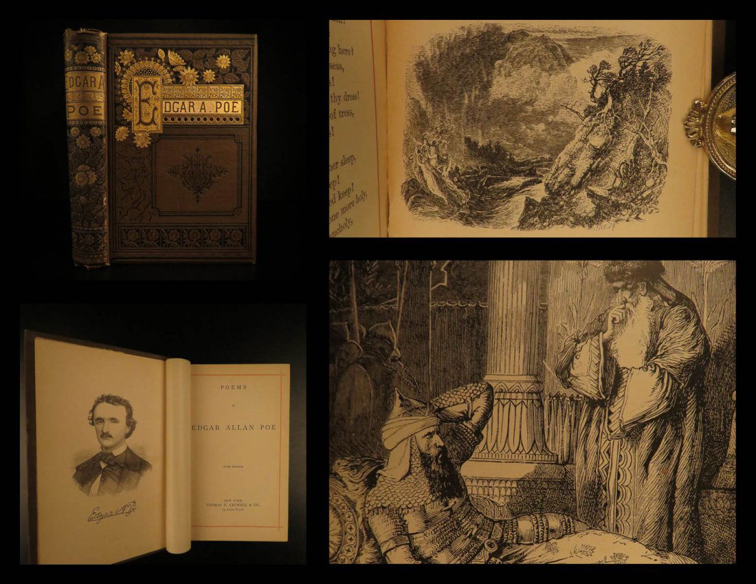 1881 Edgar Allan POE Poems Raven Bells Lenore OCCULT (1 of 10)
