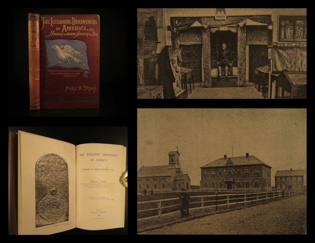 1887 Icelandic Discovery of America Viking Voyages: 1887 Icelandic Discovery of America Viking Voyages Christopher Columbus Iceland Marie Brown’s ‘Icelandic Discoverers of America’ is a late 19th-century account of notable voyages – Vikings in 