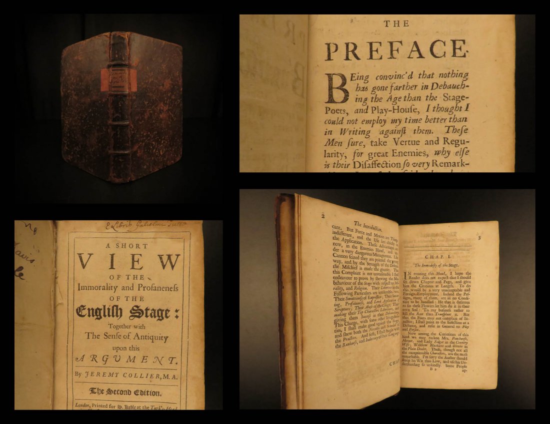 1698 English Theater Jeremey Collier Short View Puritan (1 of 10)