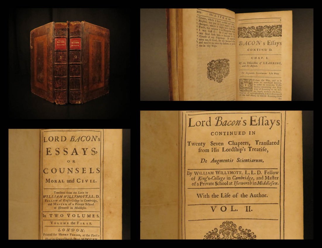 1720 Francis Bacon English ESSAYS Political Philosophy (1 of 10)
