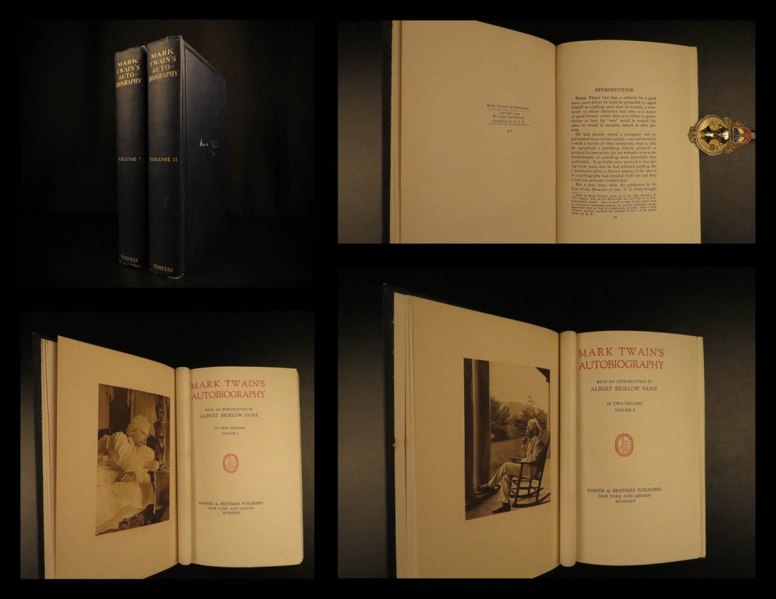 1924 1st ed Mark TWAIN Autobiography Anecdotes Missouri (1 of 10)