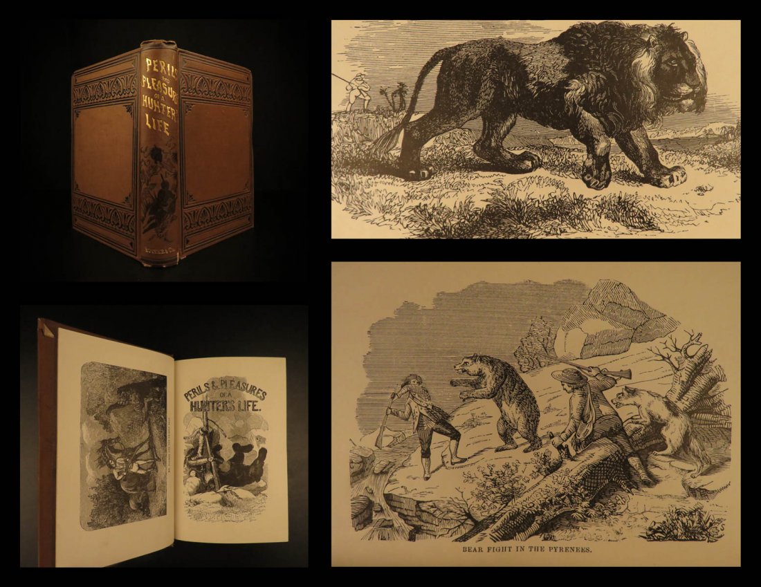 1855 1ed Romance of Hunting Perils Pleasures Hunter: 1855 1ed Romance of Hunting Perils Pleasures Hunter Africa Indians Illustrated “Perils and Pleasures of a Hunter's Life” is a compilation of stories to give a fictional biography advertise hunting