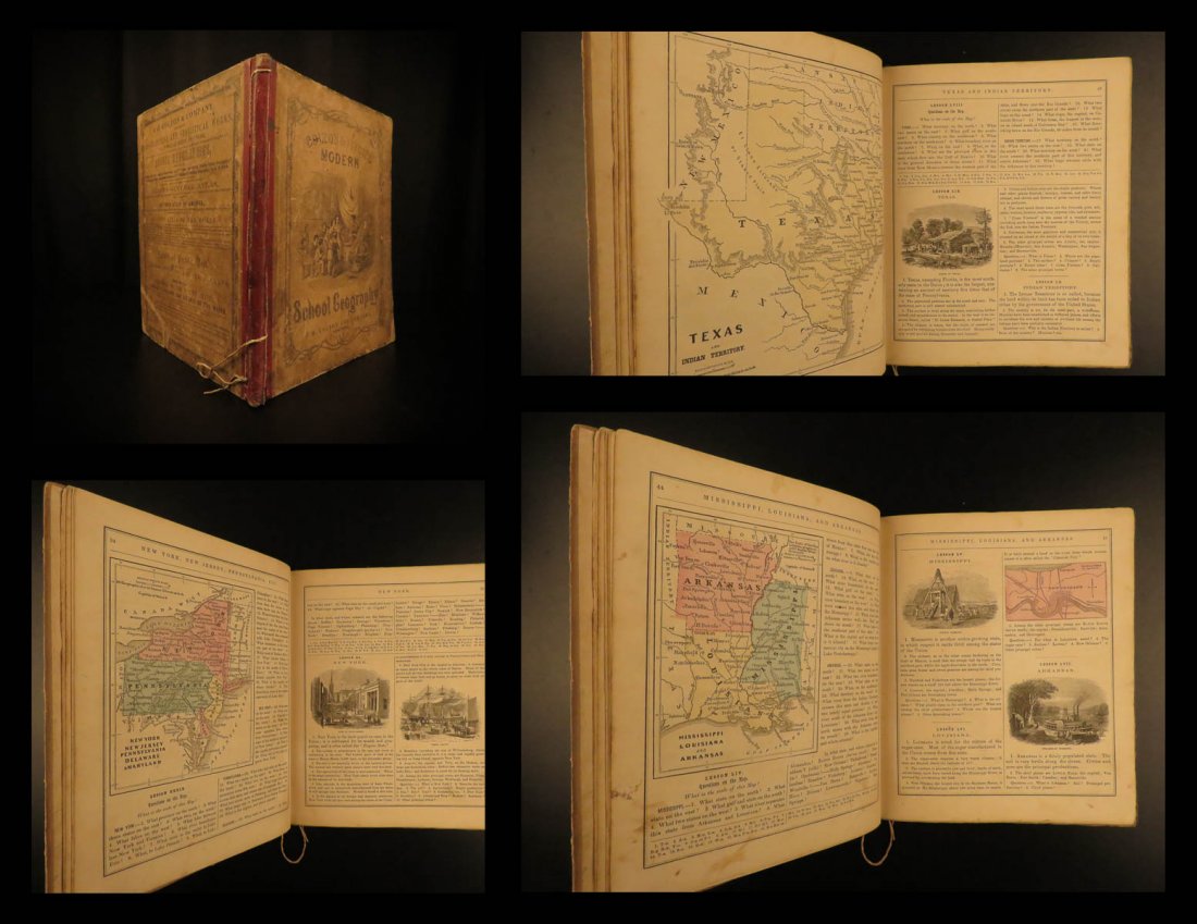 1857 ATLAS Colton Fitch COLOR MAPS School Geography (1 of 10)