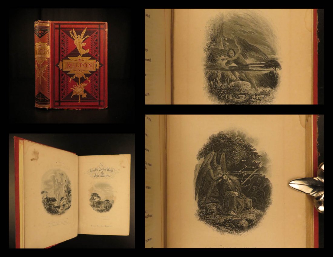 1860 John Milton Paradise Lost Italian Sonnets Psalms (1 of 10)