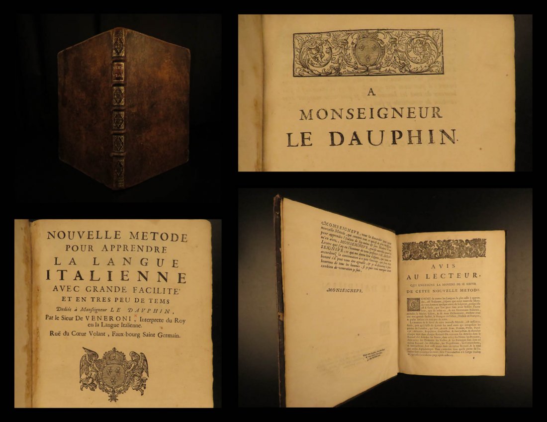 1688 French Italian Dictionary Grammar Language (1 of 10)