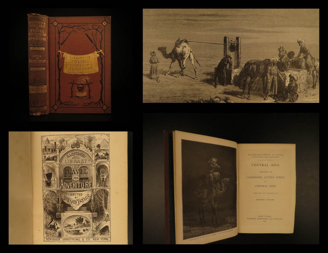 1874 Central ASIA Voyages Marco Polo Camels MAP: 1874 Central ASIA Voyages Marco Polo Camels MAP Cashmere Tibet Yarkand Vigne Bayard Taylor was a 19th-century travel writer whose abundant notes and reports have been referenced for decades since the 