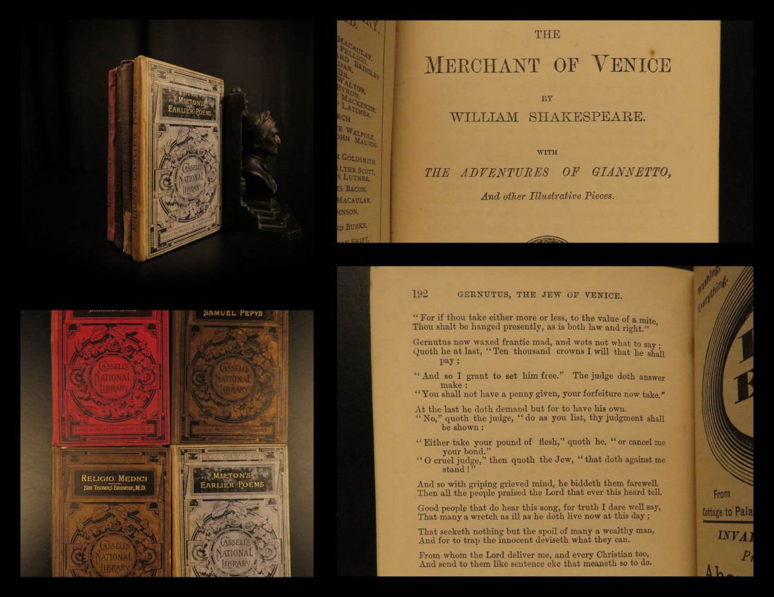 1886 RARE Book Lot Shakespeare Merchant Venice (1 of 10)
