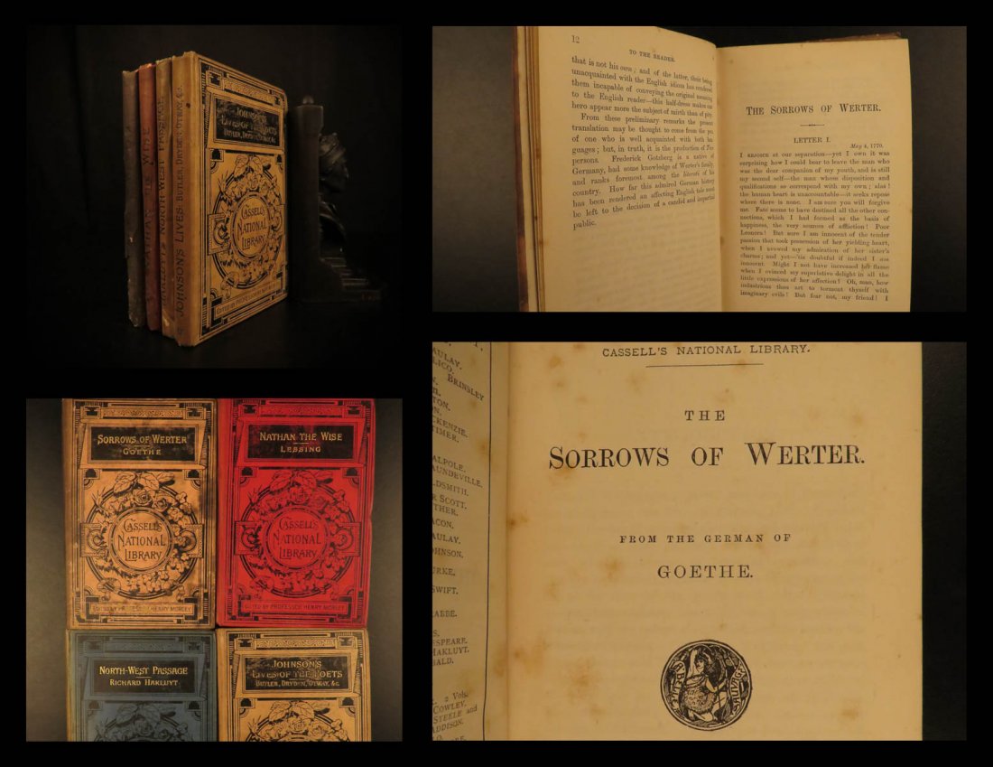 1886 4 RARE Book Lot Goethe Sorrows Werther Johnson (1 of 11)