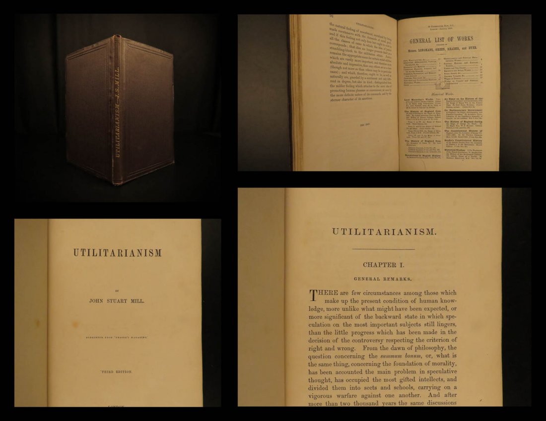 1867 Utilitarianism John Stuart Mill Philosophy (1 of 10)