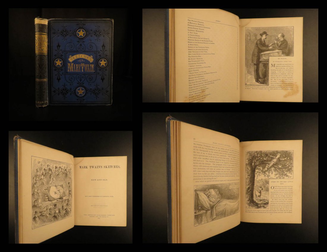 1875 1st Mark TWAIN Sketches Samuel Clemens (1 of 10)