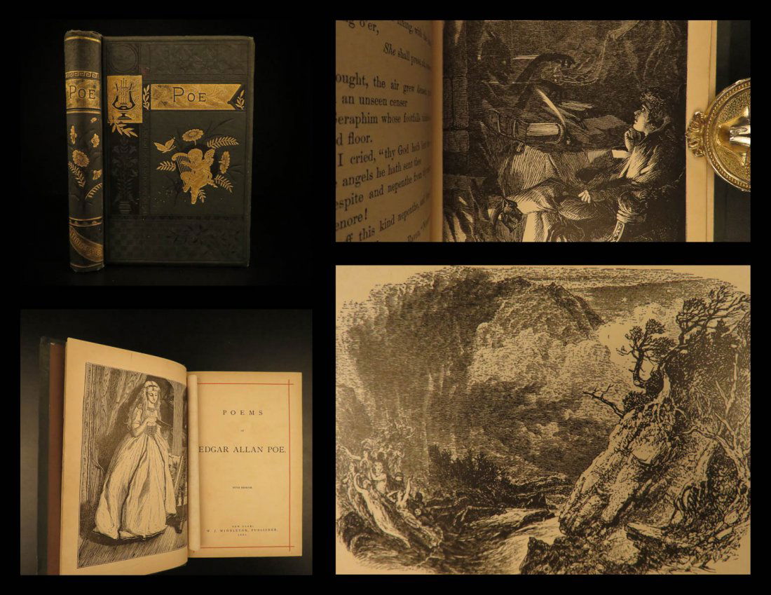 1881 Edgar Allan Poe Poems Raven Bells Lenore OCCULT (1 of 10)