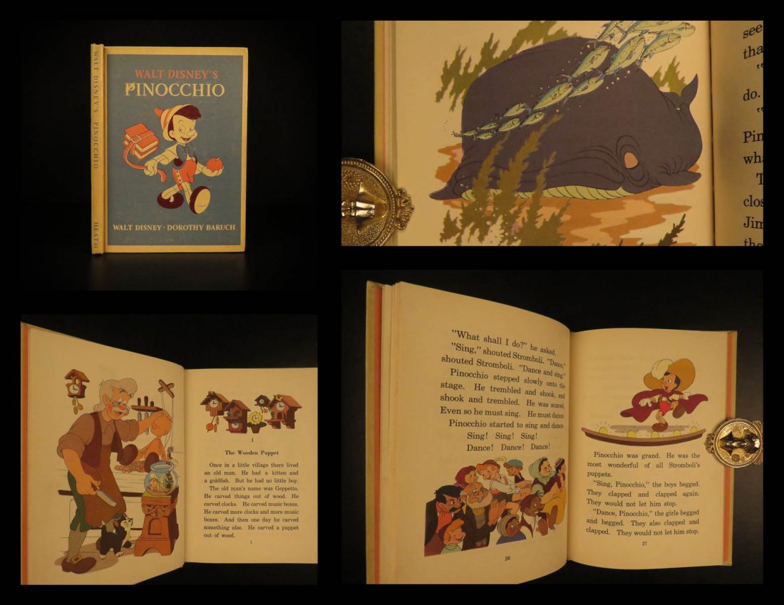 1940 1ed DISNEY Pinocchio Color Illustrated Fairy Tales (1 of 10)
