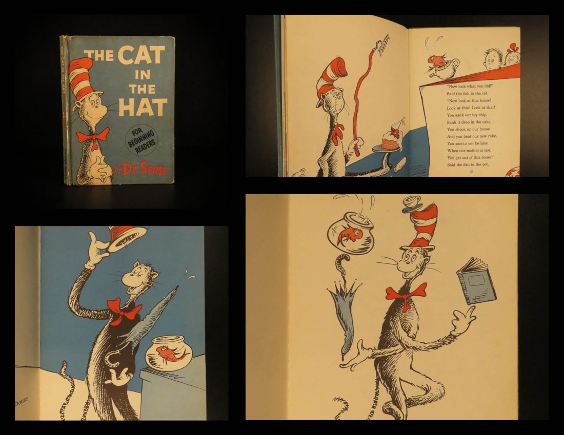 1957 1st ed Cat in the Hat by Dr Seuss Children (1 of 10)