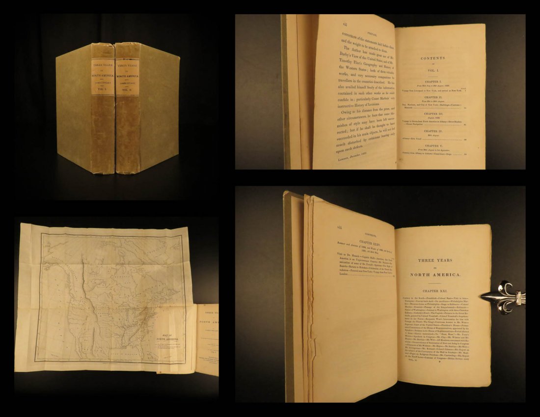 1833 VOYAGES 3 Years USA Stuart Travels Slavery South (1 of 10)