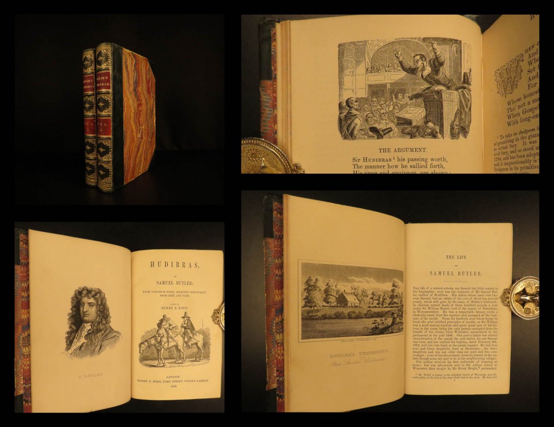 1859 Samuel Butler HUDIBRAS Political Satire English: 1859 Samuel Butler HUDIBRAS Political Satire English Civil War Henry Bohn 2v “Loyalty is still the same, whether it win or lose the game; true as a dial to the sun, although it be not shined upon.��