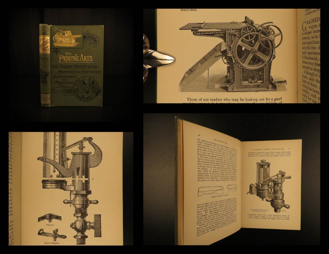 1892 Printing Arts Harland Engraving Lithography Zinc: 1892 Printing Arts Harland Engraving Lithography Zinc Mezzotint Photography ‘The Printing Arts’ is a 19th-century account of technical knowledge of the art of reproduction through printing. Harlan