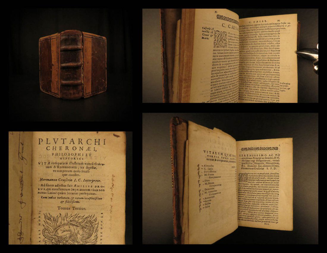 1567 Plutarch Parallel Lives Cicero Brutus Mark Antony (1 of 10)