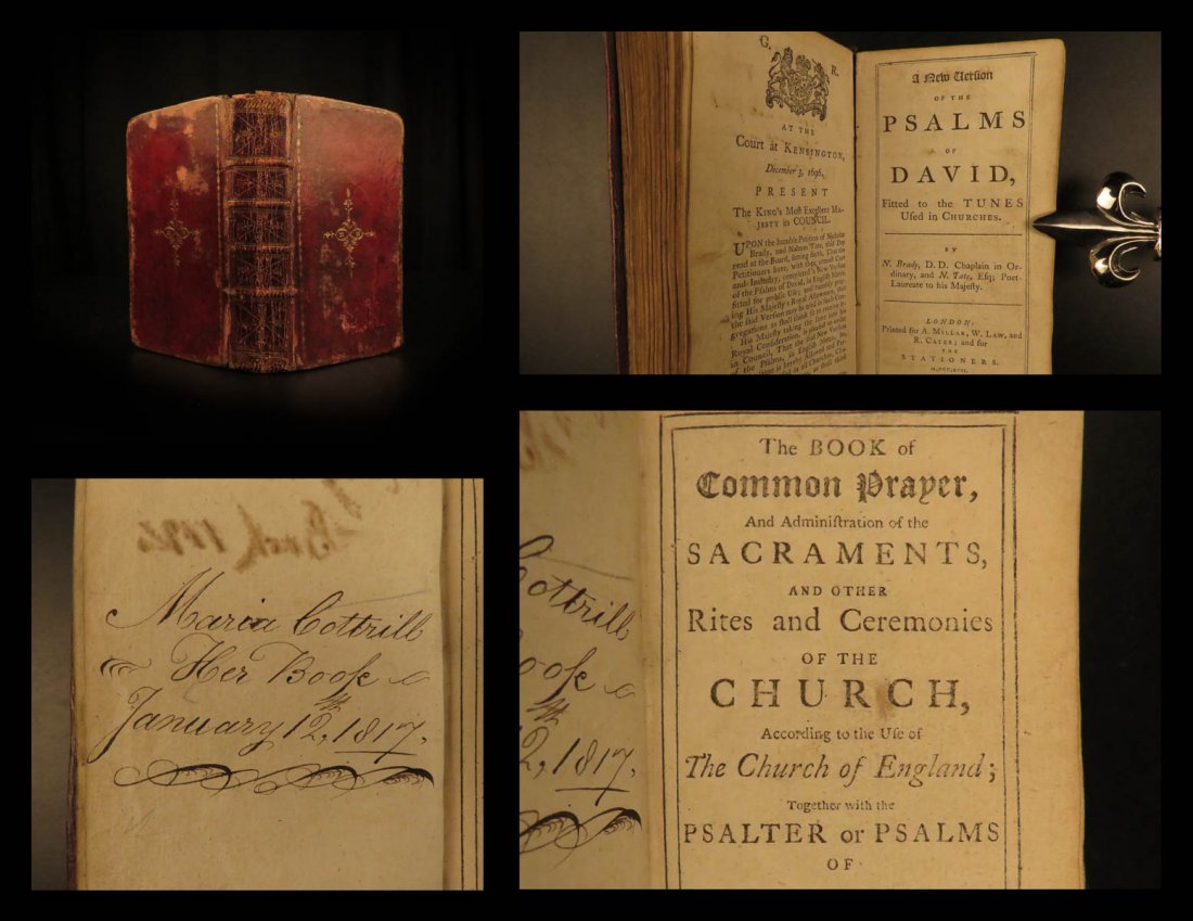 1791 Common Prayer & Bible Psalms Cambridge BEAUTIFUL (1 of 10)