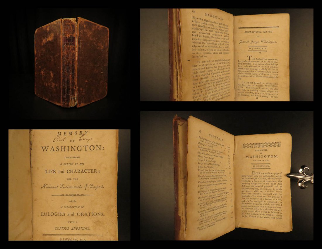 1800 1ed RARE George Washington Eulogies John Adams (1 of 10)