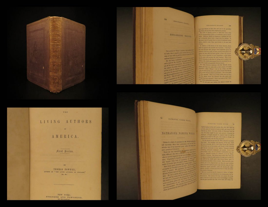 1850 1ed Edgar Allan Poe Living Authors America Powell: 1850 1ed Edgar Allan Poe Living Authors America Powell Emerson Longfellow Osgood ‘The Living Authors of America’ by Thomas Powell is a compilation of popular authors of America, though not all inc
