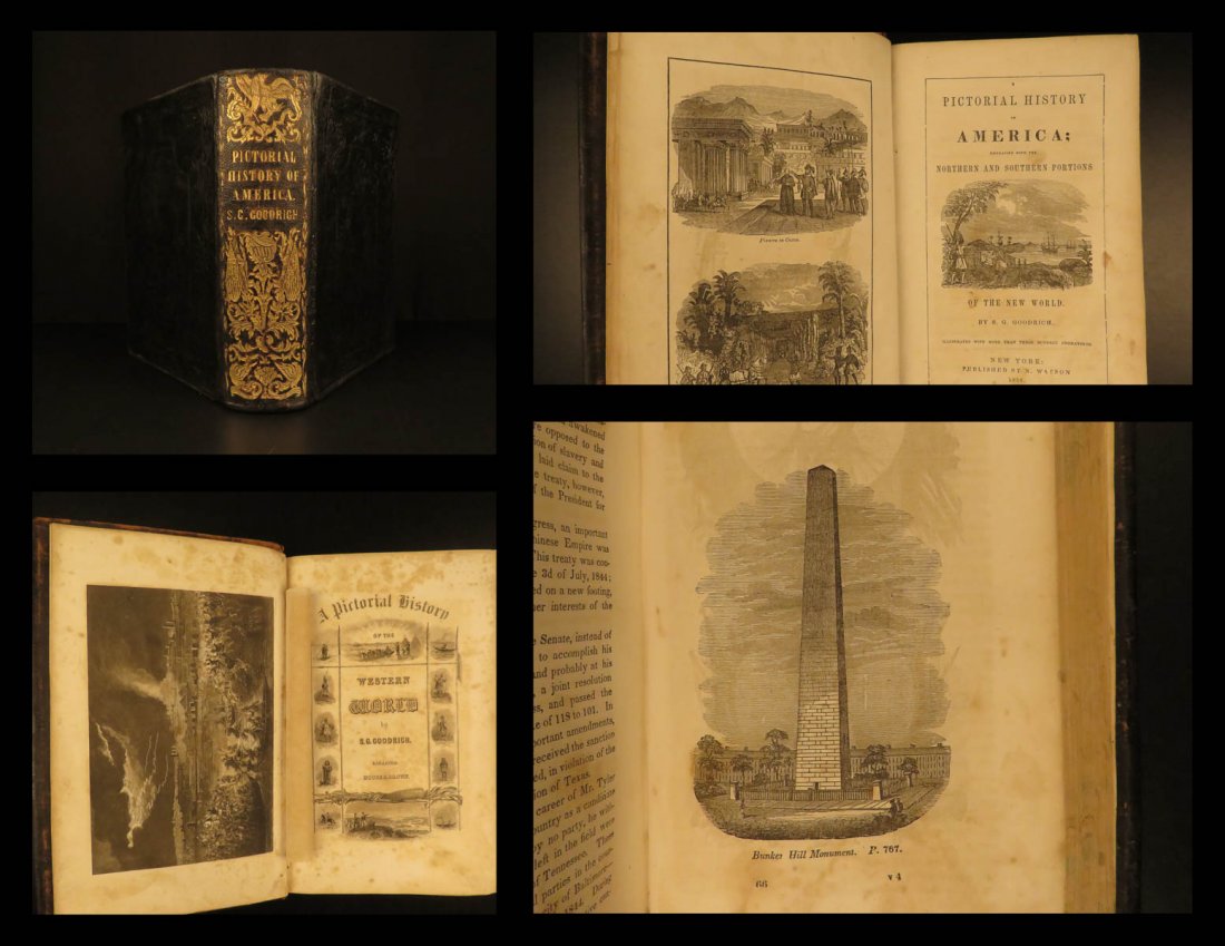 1856 Pictorial History of America COLUMBUS Voyages: 1856 Pictorial History of America COLUMBUS Voyages Cortez Peru Spain Vikings Samuel Goodrich’s ‘Pictorial History of America’ is an impressive and thorough account of history of the new world fo