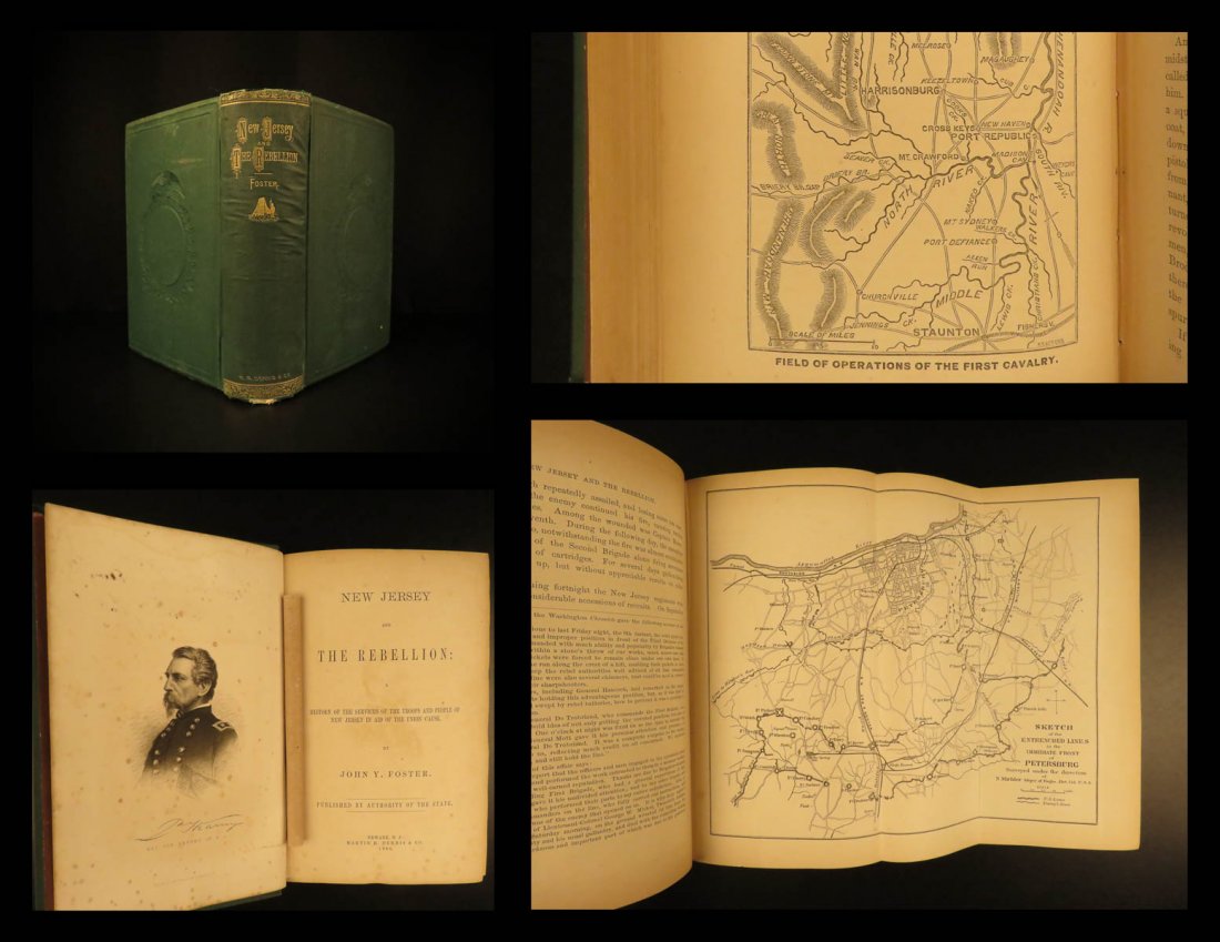 1868 1ed Civil War New Jersey Rebellion Foster Union: 1868 1ed Civil War New Jersey Rebellion Foster Union Gettysburg Illustrated MAPS ‘New Jersey and the Rebellion’ is a summary of military campaigns involving New Jersey. Foster gives a history of t