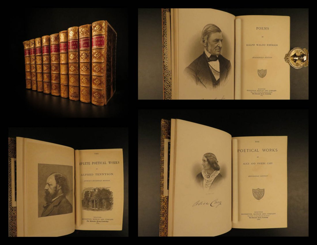 1882 FAMOUS Poetry Wadsworth Longfellow Tennyson (1 of 10)
