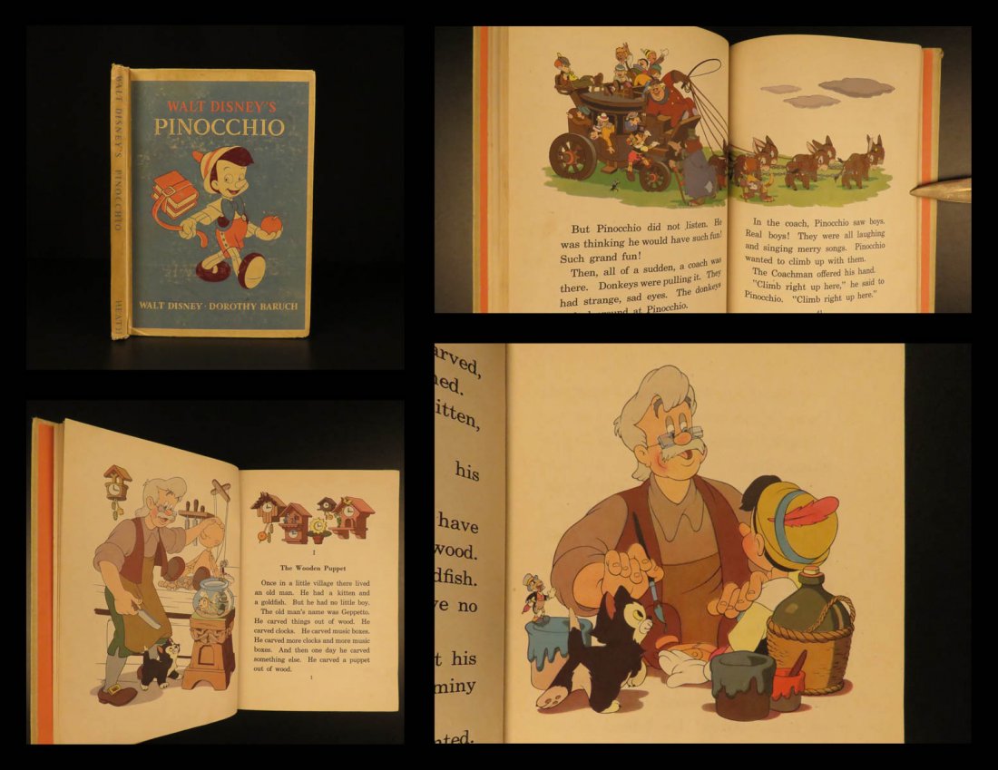 1940 1ed DISNEY Pinocchio Color Illustrated Fairy Tales (1 of 9)