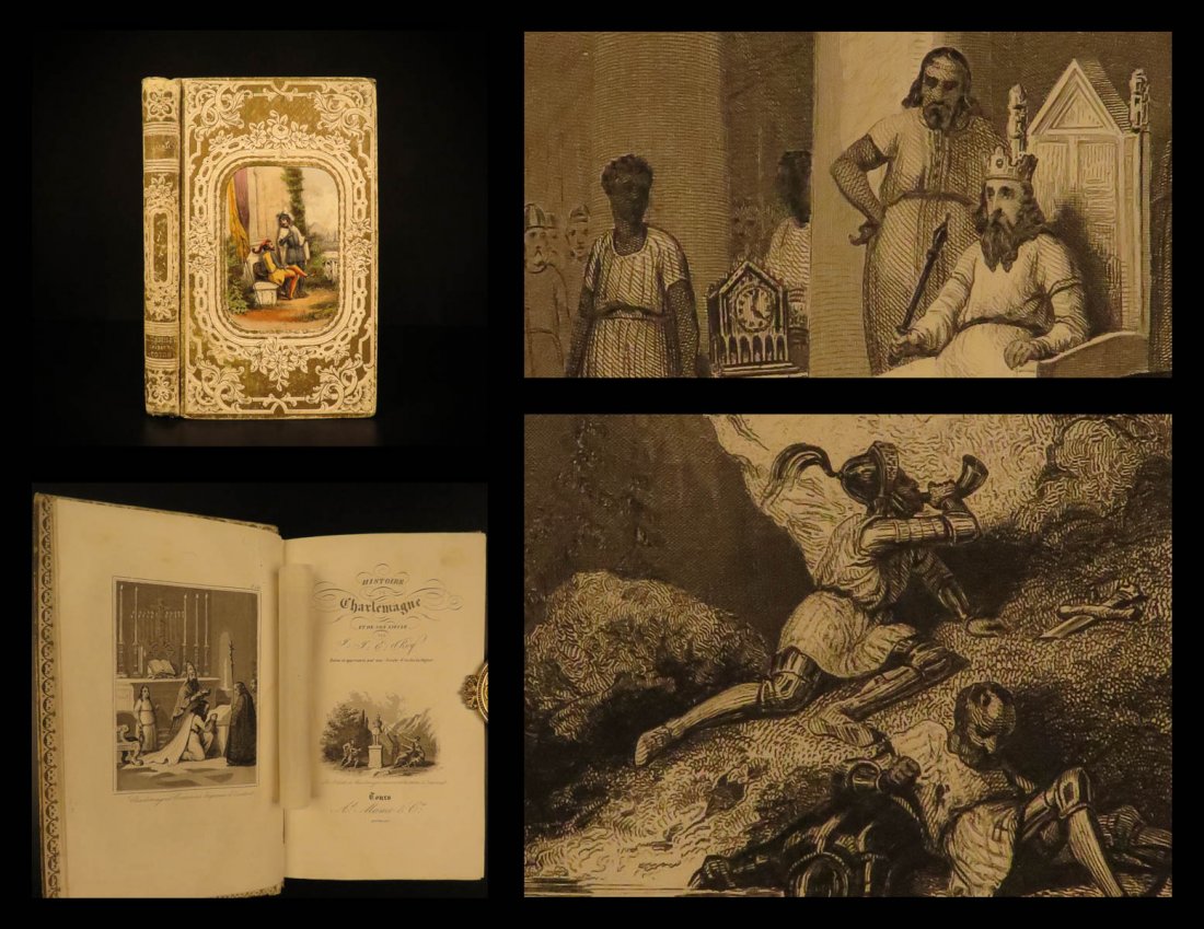 1847 BEAUTIFUL BINDING History of Charlemagne Franks: 1847 BEAUTIFUL BINDING History of Charlemagne Franks ROME Lombardi France A rare historical book in an exquisite, decorative binding! ‘Charlemagne et son siecle’, by J-J Roy, is a mid-19th-century