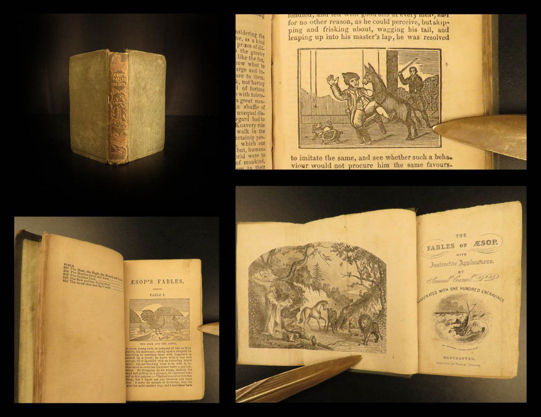 1848 English Aesop’s Fables Mythology 100 Engraving (1 of 10)