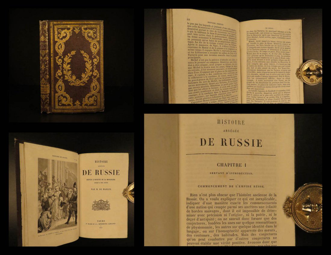 1856 BEAUTIFUL BINDING History of Russia Ukraine Czars (1 of 10)