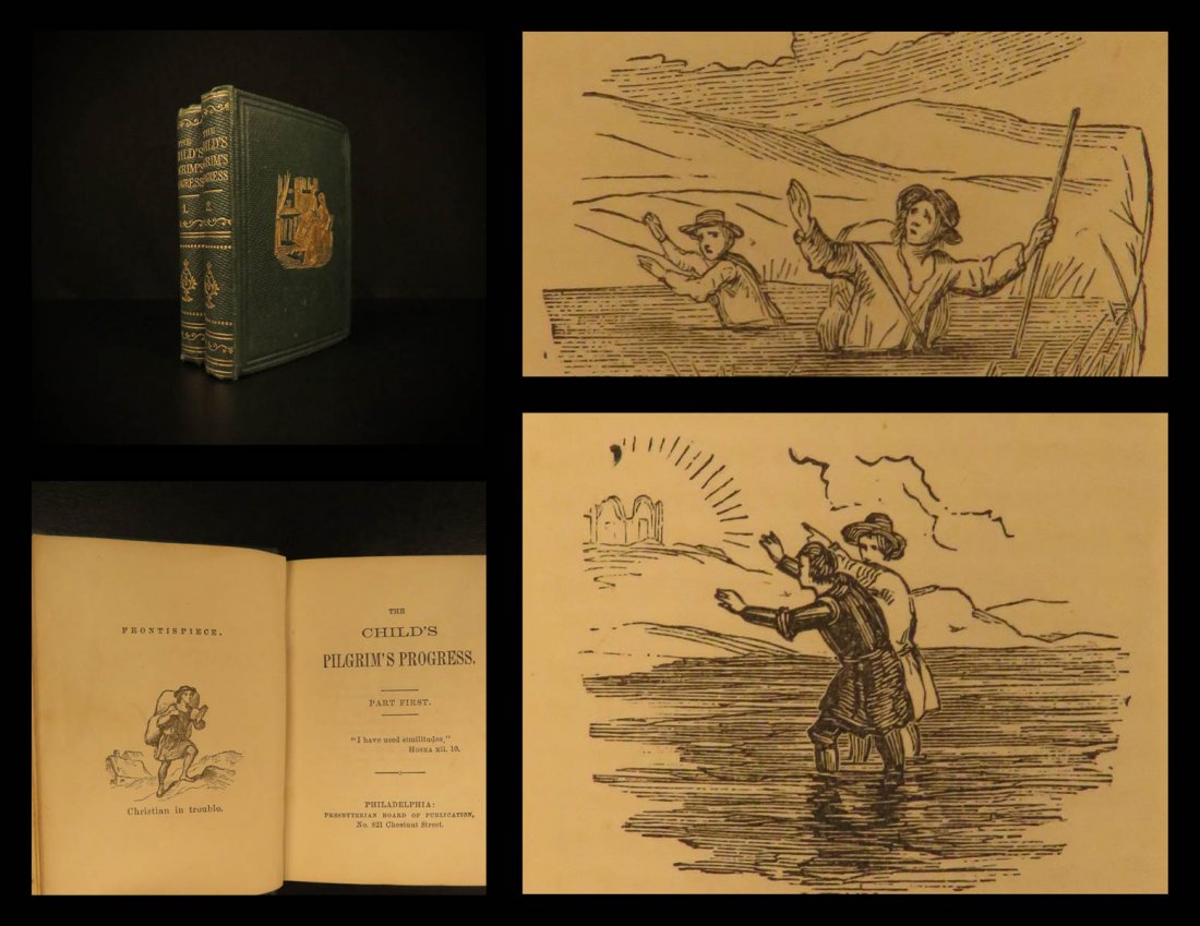 1860 MINIATURE Pilgrim’s Progress John Bunyan Holy War (1 of 10)