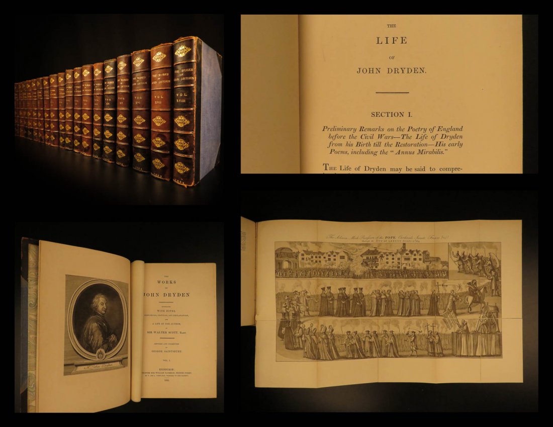 1882 Works of DRYDEN English Virgil Ovid Horace: 1882 Works of DRYDEN English Virgil Ovid Horace Mythology Poems Scotland 18v SET John Dryden was a 17th-century English poet who was known as England’s very first Poet Laureate and would lead Englan