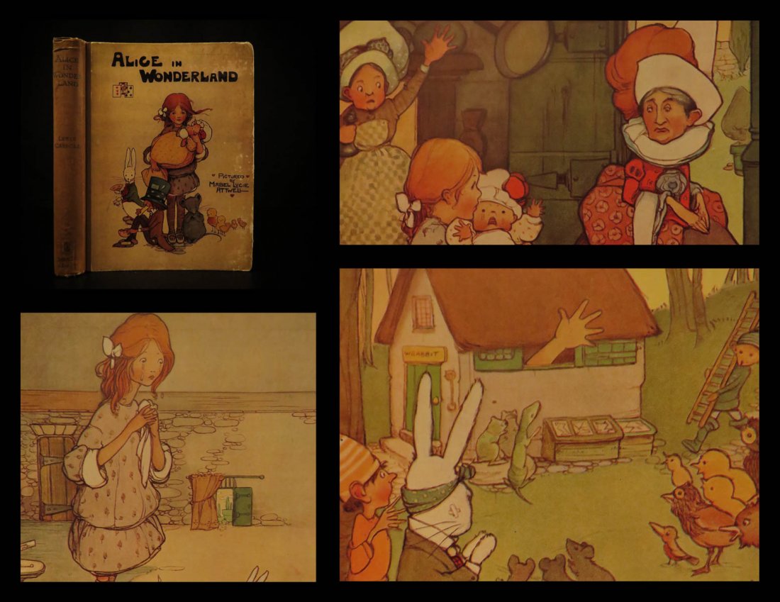 1911 Alice in Wonderland Lewis Carroll Fantasy Atwell: 1911 Alice in Wonderland Lewis Carroll Fantasy Atwell COLOR Illustrated Classic “If I had a world of my own, everything would be nonsense. Nothing would be what it is, because everything would be wh