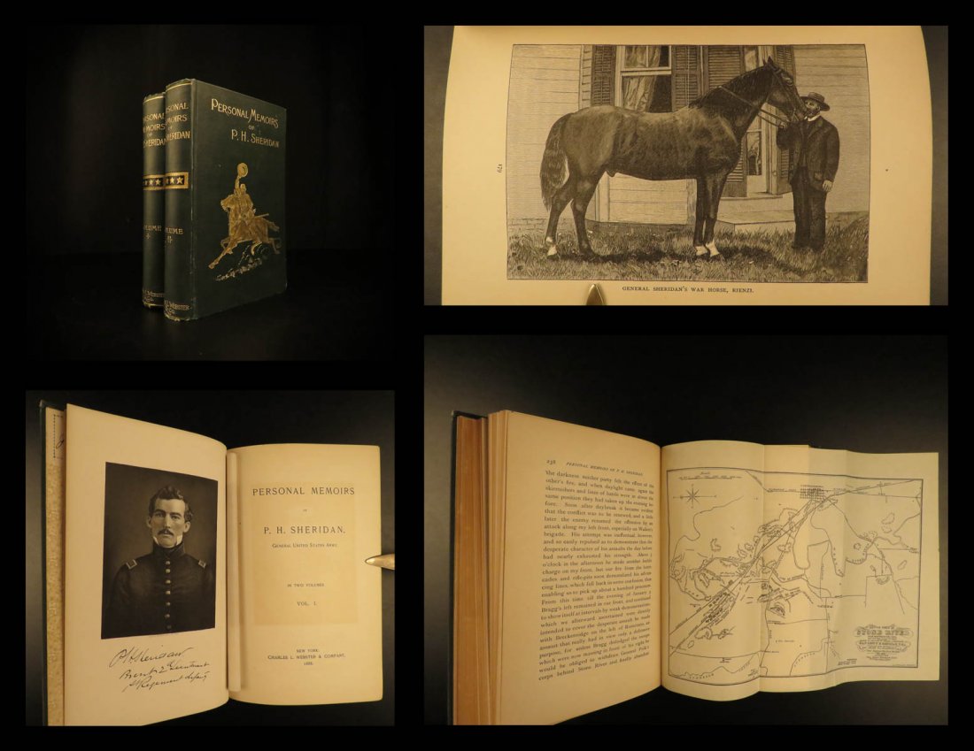 1888 1st ed Civil War General Sheridan Personal Memoirs (1 of 10)