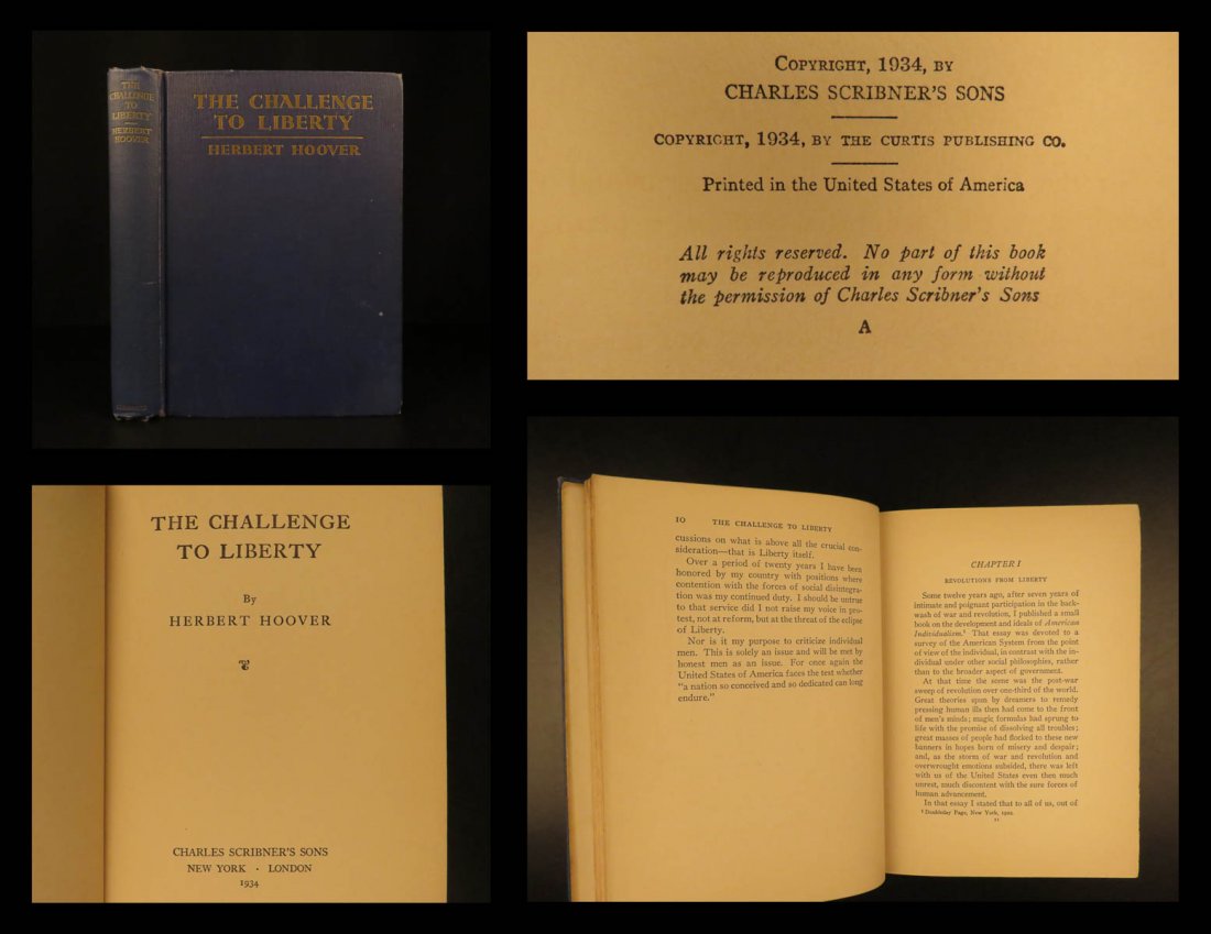 1934 1st ed Herbert Hoover SIGNED Challenge to Liberty (1 of 10)