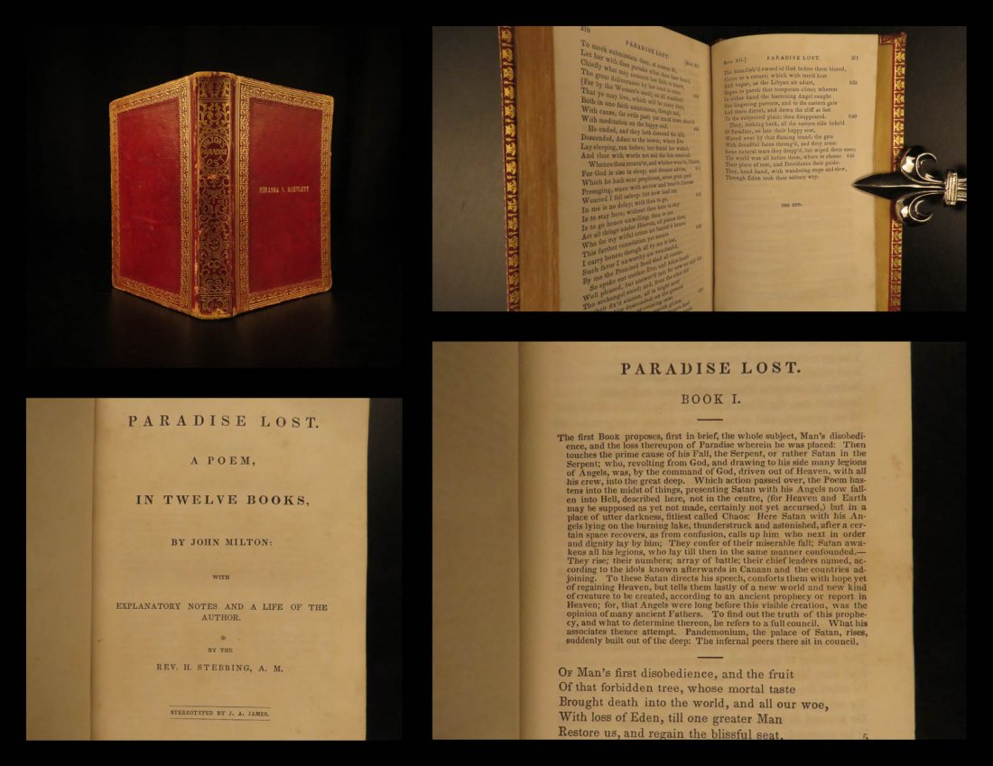 1839 Paradise Lost John Milton English Poetry Allegory (1 of 10)