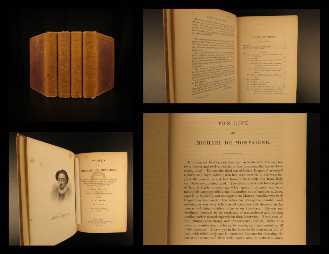 1859 1st ed Essays of Michel de Montaigne France (1 of 10)