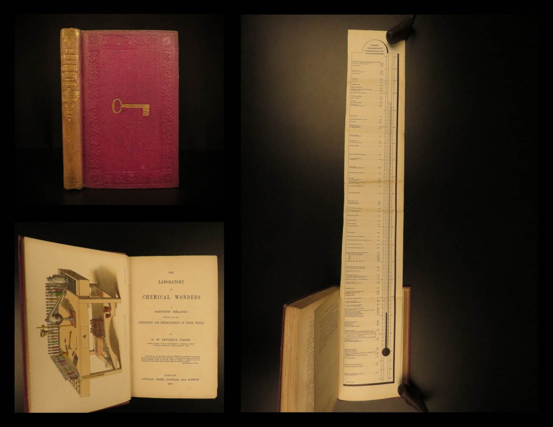 1860 CHEMISTRY 1ed Chemical Wonders SIGNED Piesse: 1860 CHEMISTRY 1ed Chemical Wonders SIGNED Piesse Gunpowder Gold SCIENCE George Septimus Piesse was a 19th-century chemist known for his contributions to the development of perfumes. And while his boo