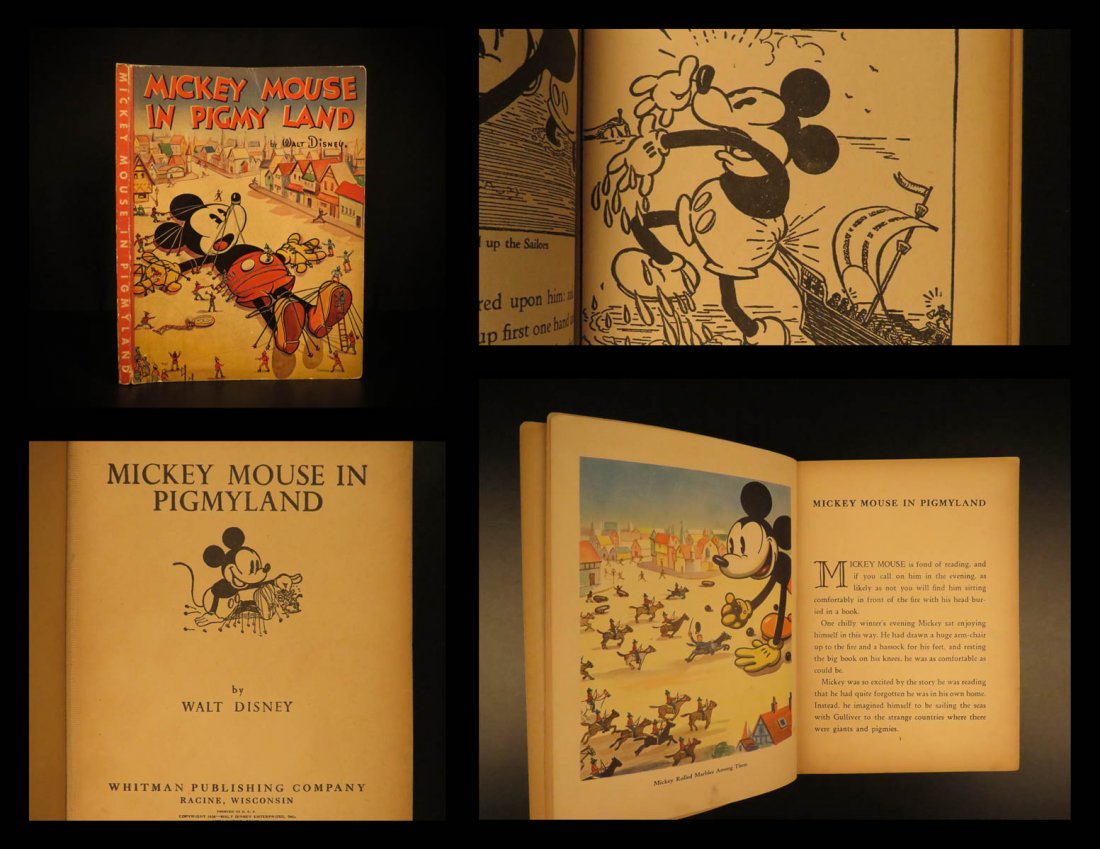 1936 1ed DISNEY Mickey Mouse in Pigmyland Illustrated (1 of 10)