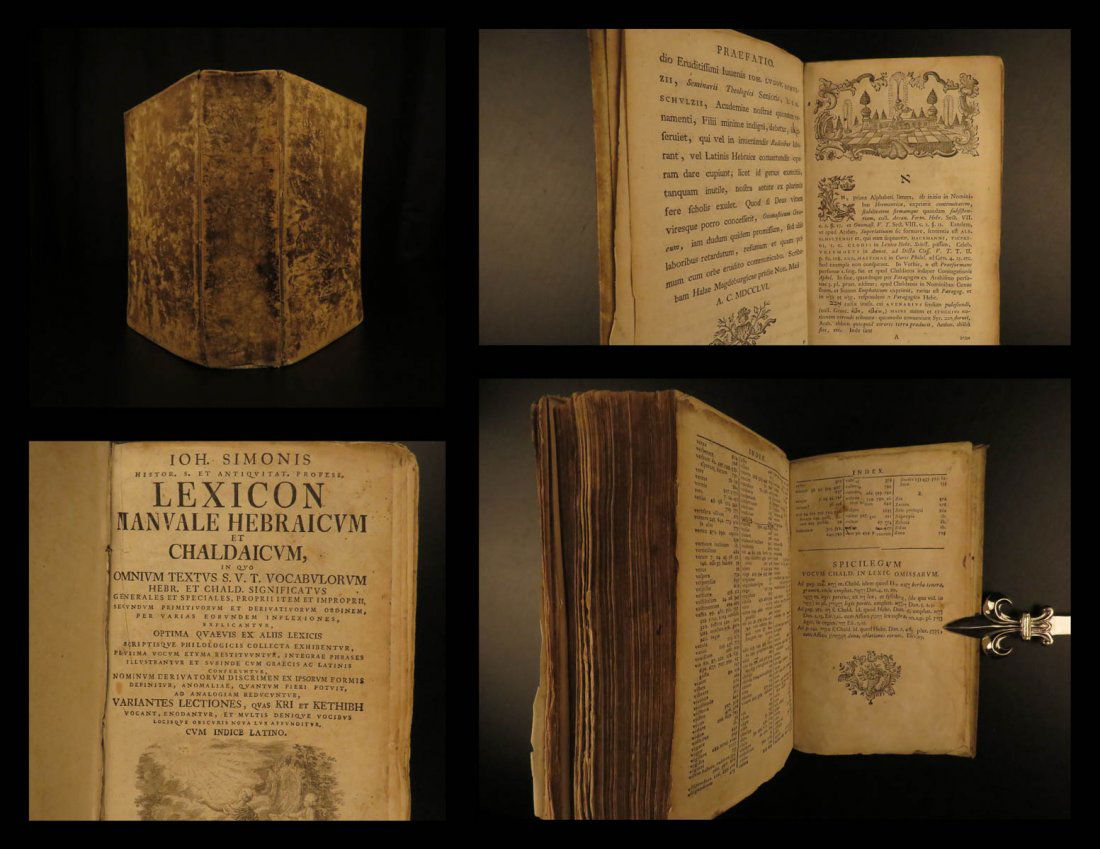 1756 1ed Hebrew Lexicon Chaldean BIBLE Old Testament (1 of 10)