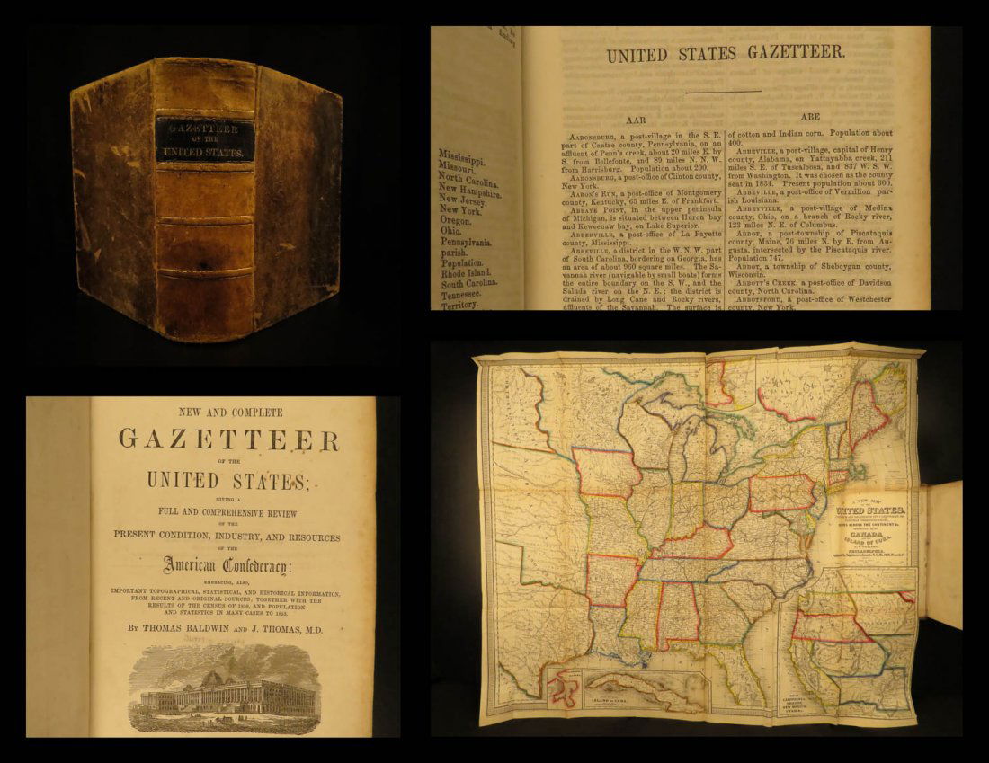 1854 HUGE MAP 1ed California Gold Rush Baldwin Complete (1 of 10)