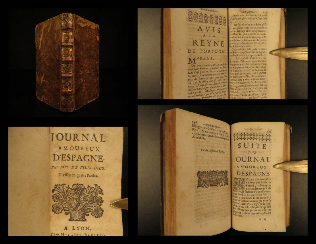 1697 Anne La Roche-Guilhem Spanish RARE Literature: 1697 Anne La Roche-Guilhem Spanish RARE Literature Journal Amoureux d’Espagne Anne de la Roche-Guilhem was a 17th-century French author known for her works of fiction. While few of her works are wel
