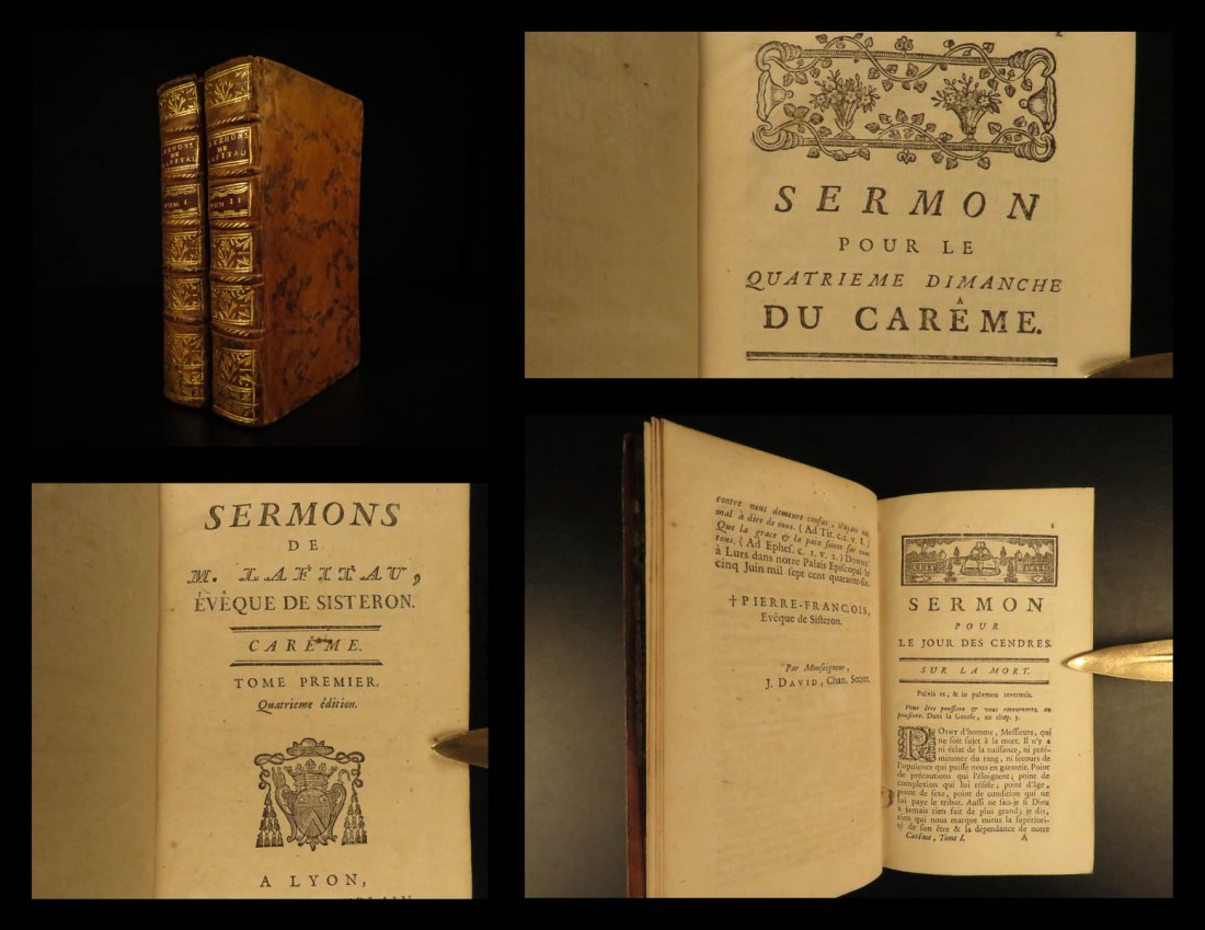 1764 Bible Sermons of Pierre Lafitau Bishop (1 of 10)