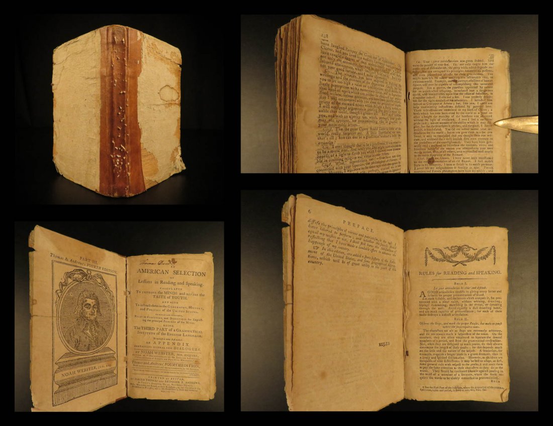 1793 BOSTON Noah Webster American Lessons Reading (1 of 10)