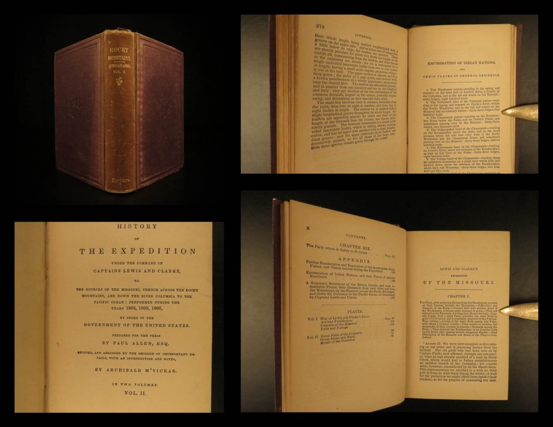 1842 1st ed Lewis & Clark Expedition Indians PROVENANCE (1 of 10)