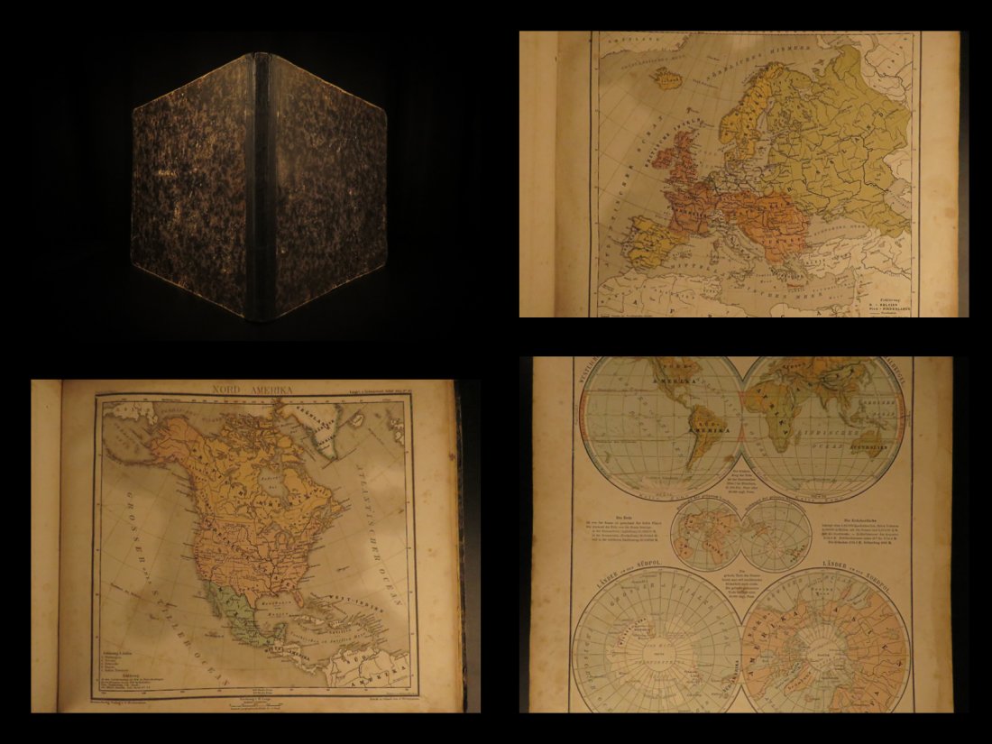 1871 German 44 ATLAS Lange MAPS America Asia Germany (1 of 10)