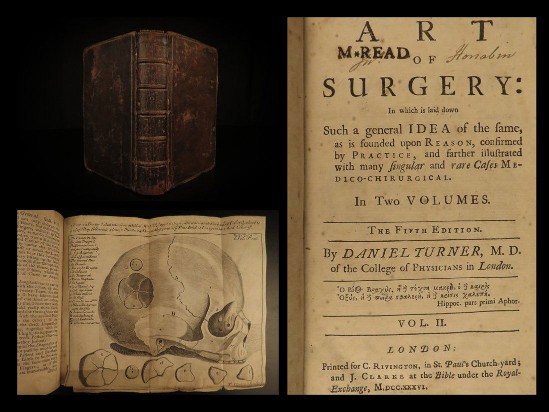 1736 Art of SURGERY by Daniel Turner Medicine Injury (1 of 10)